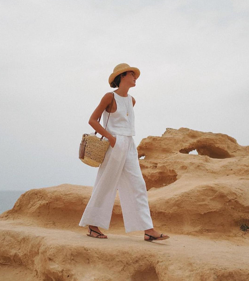 Elara Sleeveless Cotton Two-Piece Set Elegant Minimal Summer Outfit