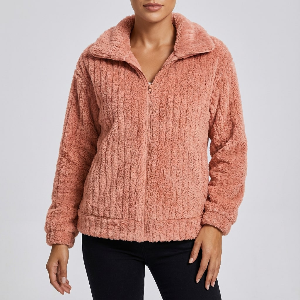 Harlyn Women's Elegant Faux Fur Jacket – Plush Winter Layering Outerwear