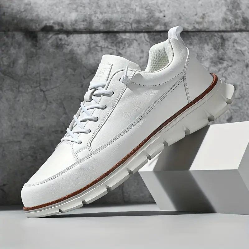 Gavin Men's Leather Sneakers – Enhanced Comfort with Cushioned Support & Flexible Sole
