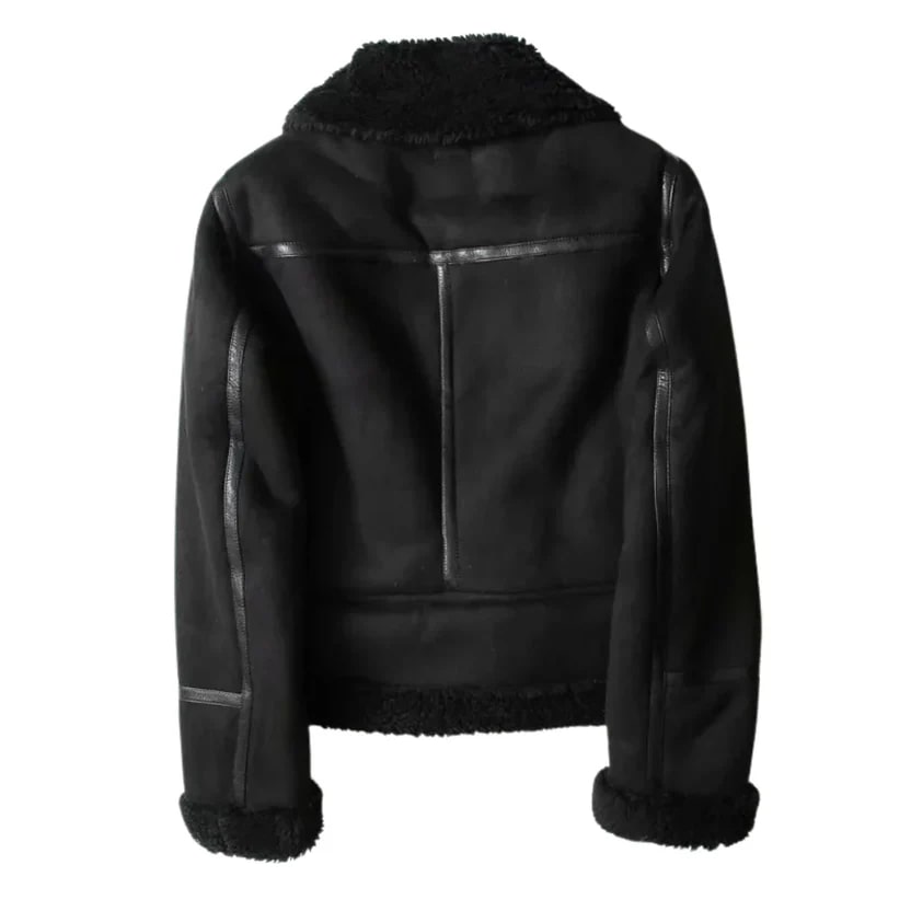 Aubrey Women's Aviator Suede Jacket with Plush Shearling Lining
