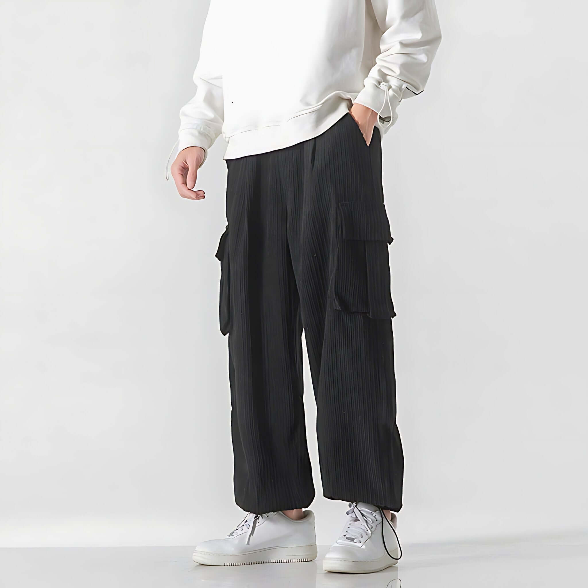 Eliot Wide-Wale Corduroy Cargo Pants – Straight-Leg Cotton with Adjustable Drawcord Waist