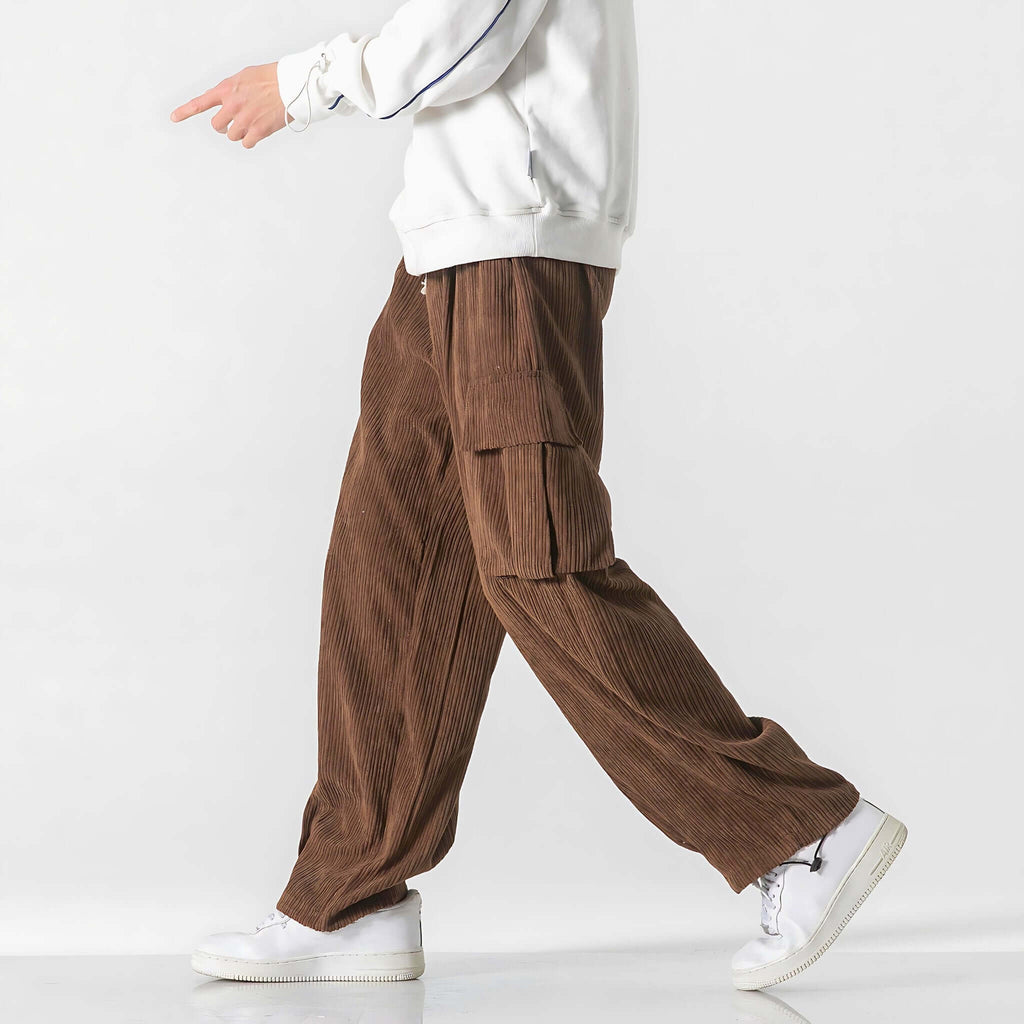 Eliot Wide-Wale Corduroy Cargo Pants – Straight-Leg Cotton with Adjustable Drawcord Waist
