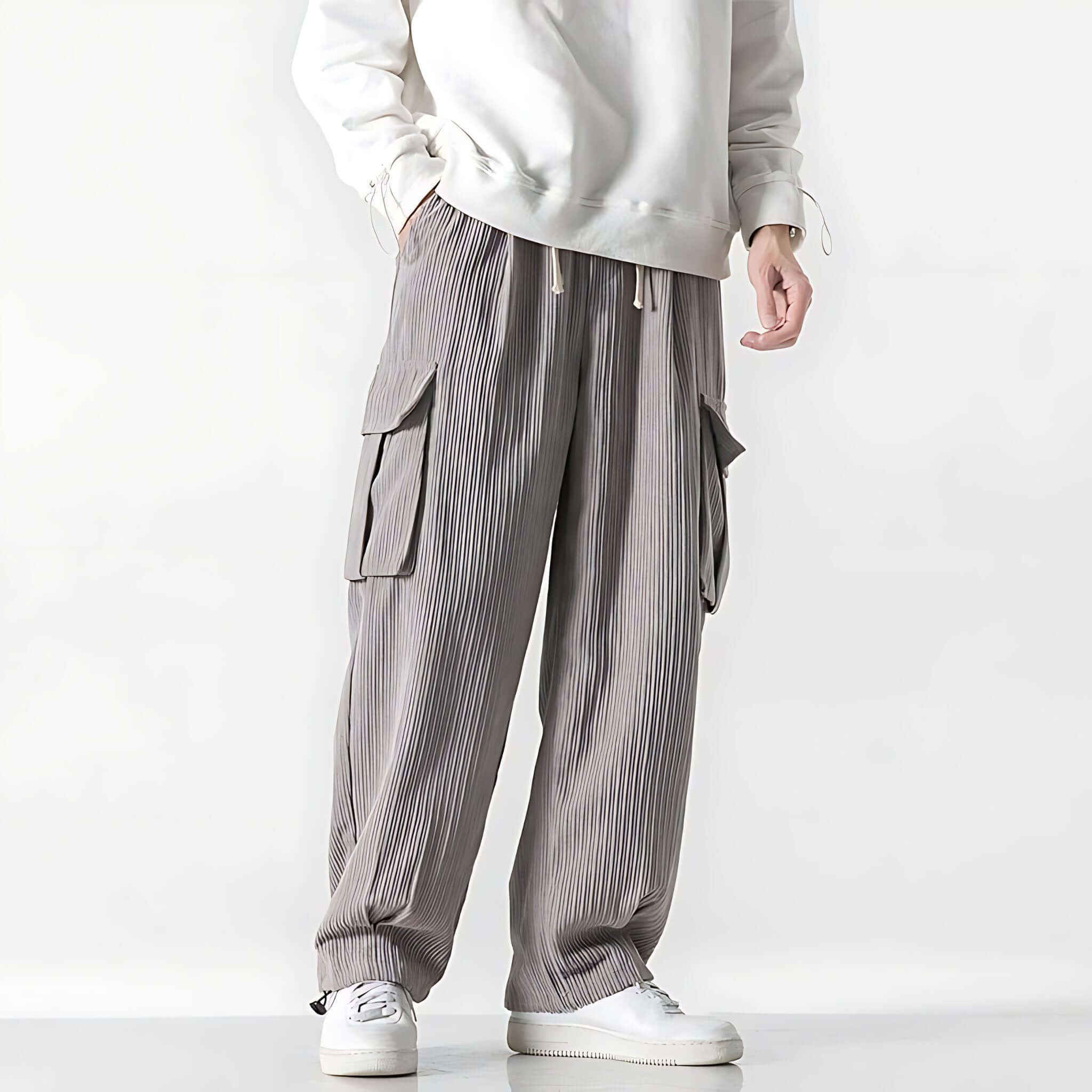 Eliot Wide-Wale Corduroy Cargo Pants – Straight-Leg Cotton with Adjustable Drawcord Waist