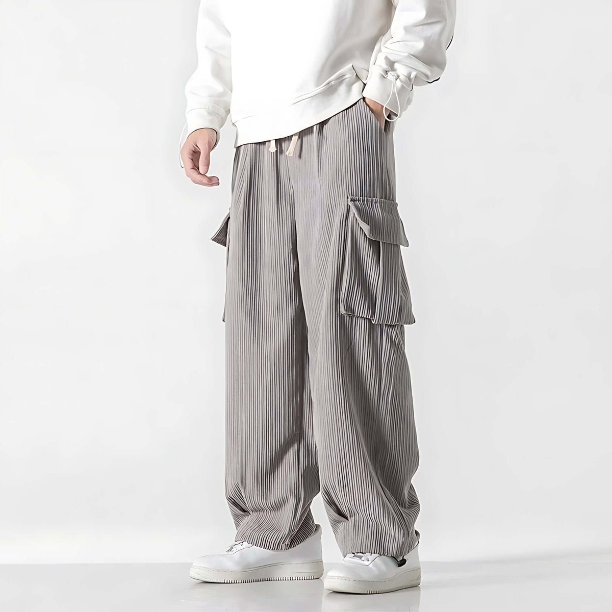 Eliot Wide-Wale Corduroy Cargo Pants – Straight-Leg Cotton with Adjustable Drawcord Waist
