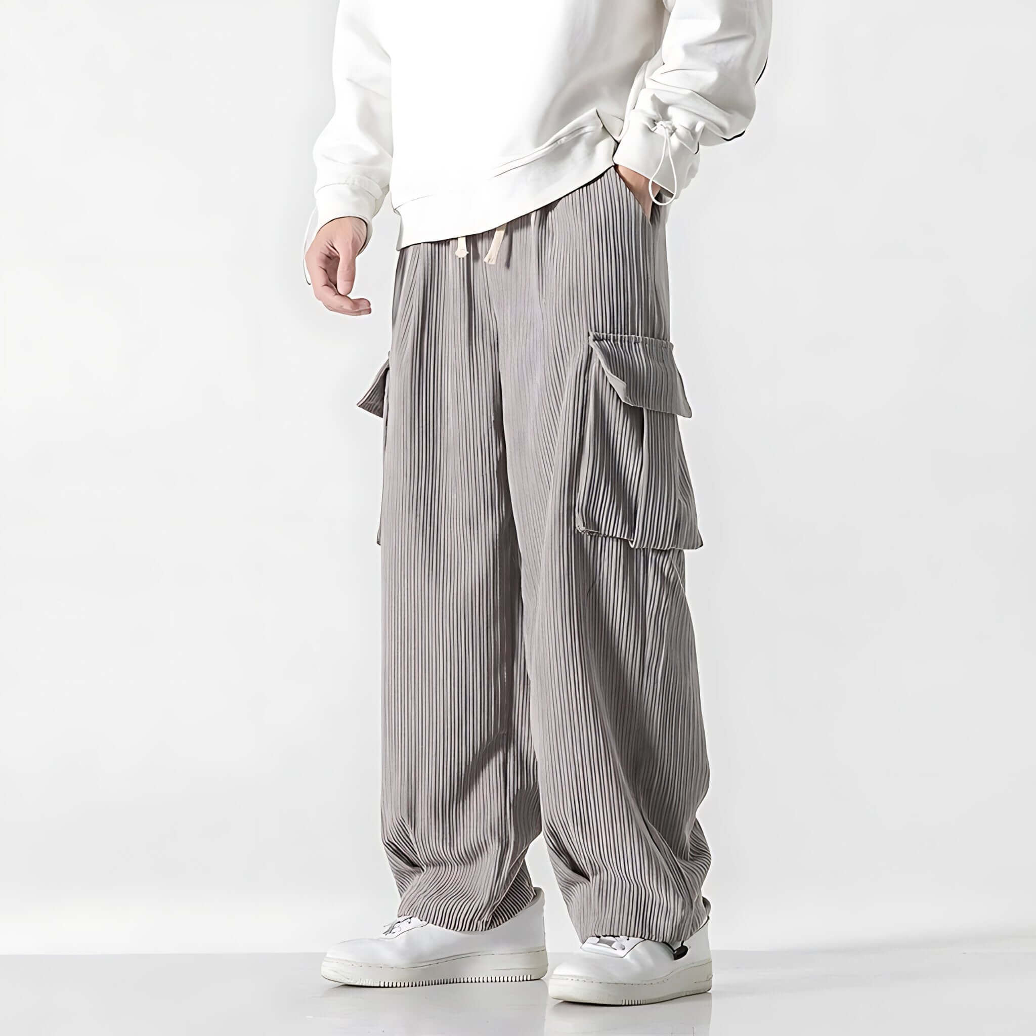 Eliot Wide-Wale Corduroy Cargo Pants – Straight-Leg Cotton with Adjustable Drawcord Waist