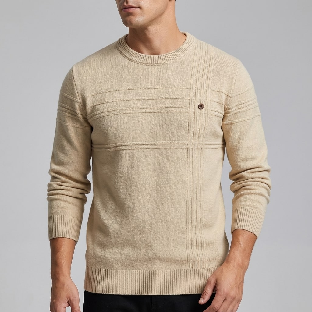 Bradford Men's Midweight Cotton Crew Neck Sweater – Tailored Fit Jumper