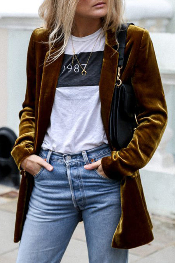 Celly Velvet Blazer – Luxurious Textured Statement Streetwear