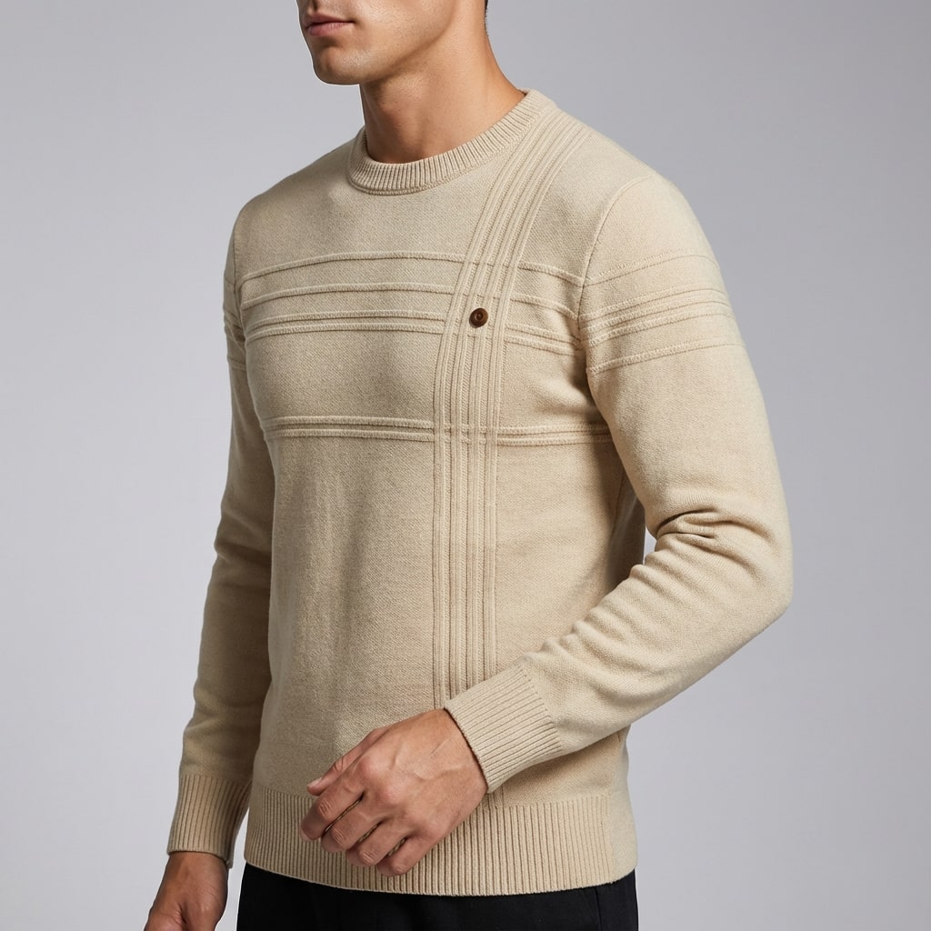 Bradford Men's Midweight Cotton Crew Neck Sweater – Tailored Fit Jumper