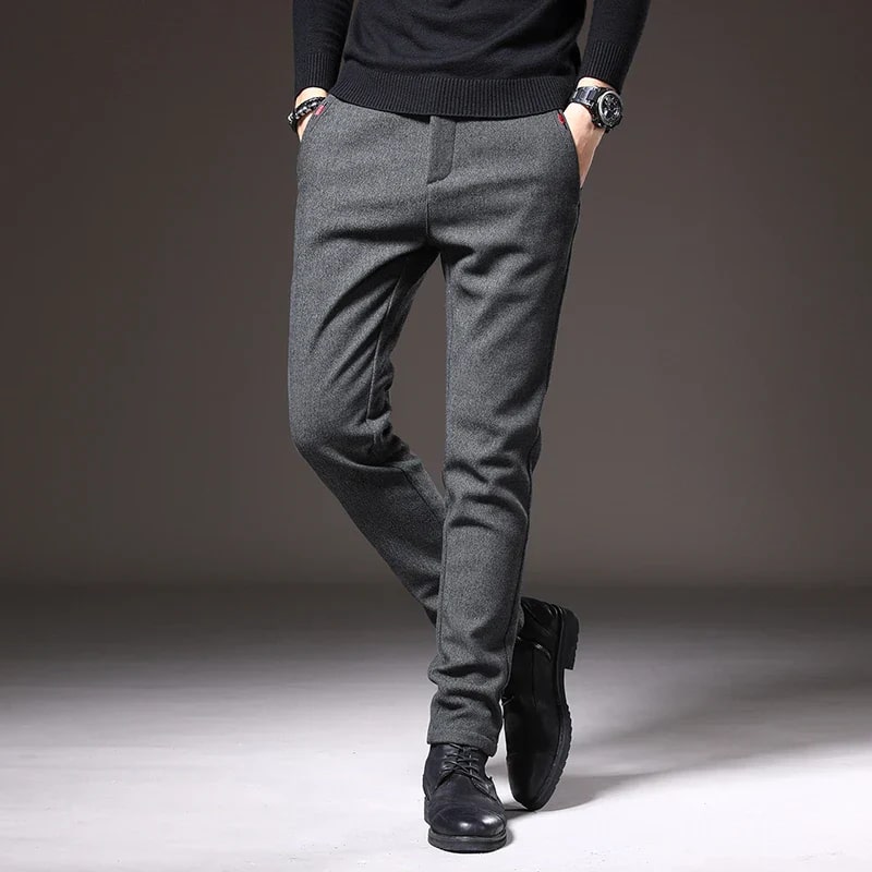 Adrian Men's Slim Fit Trousers – Stretch Cotton Blend, Wrinkle-Resistant