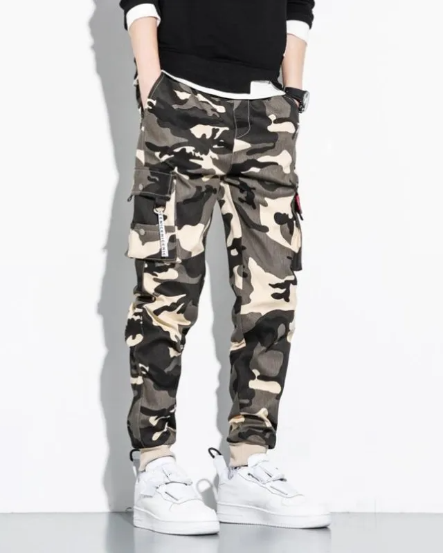 Griffin Men's Camo Cargo Pants – Tactical Trousers with Adjustable Waist and Utility Pockets