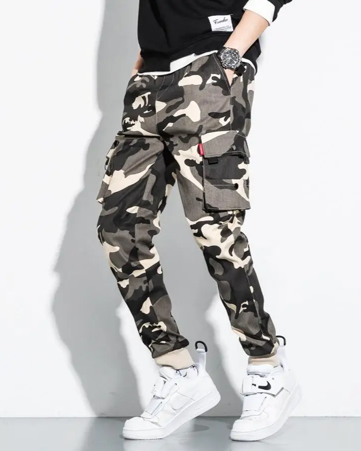 Griffin Men's Camo Cargo Pants – Tactical Trousers with Adjustable Waist and Utility Pockets