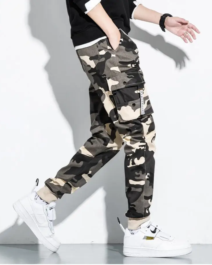 Griffin Men's Camo Cargo Pants – Tactical Trousers with Adjustable Waist and Utility Pockets