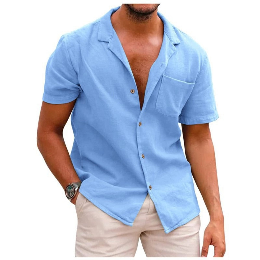 Bryan Cotton Linen Tailored Shirt – Lightweight Breathable Summer Casual Wear
