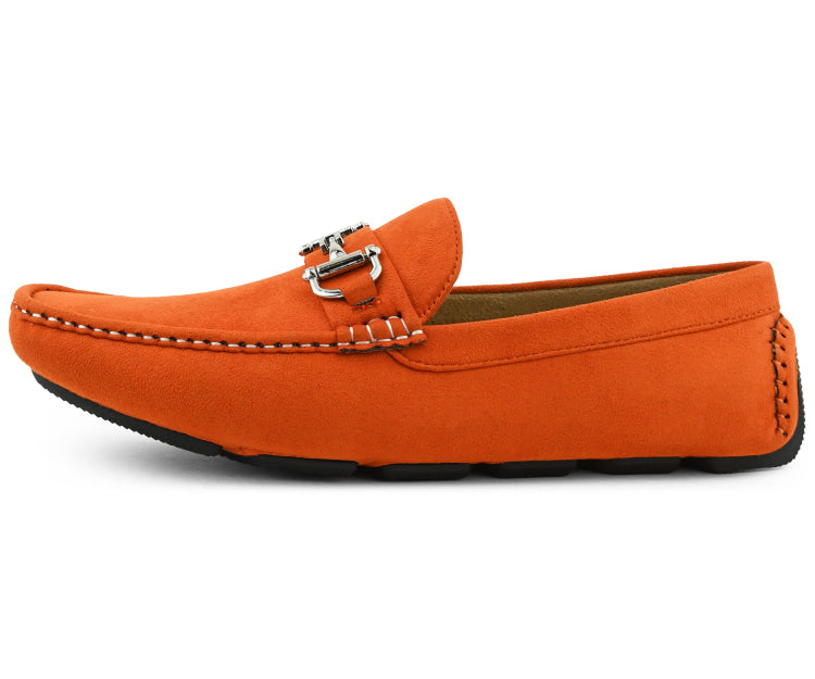 Jaycee Casual Suede Loafers – Metal Bit Slip On Driving Shoes