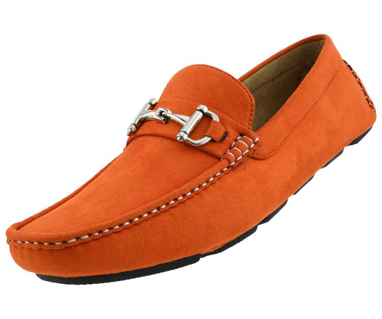Jaycee Casual Suede Loafers – Metal Bit Slip On Driving Shoes