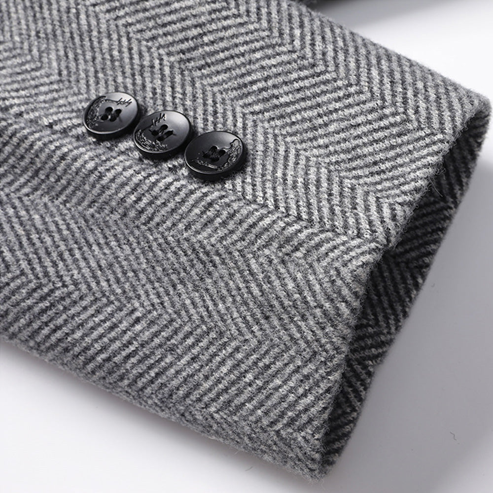 Blake Tailored Fit Herringbone Wool Coat - Superior Warmth