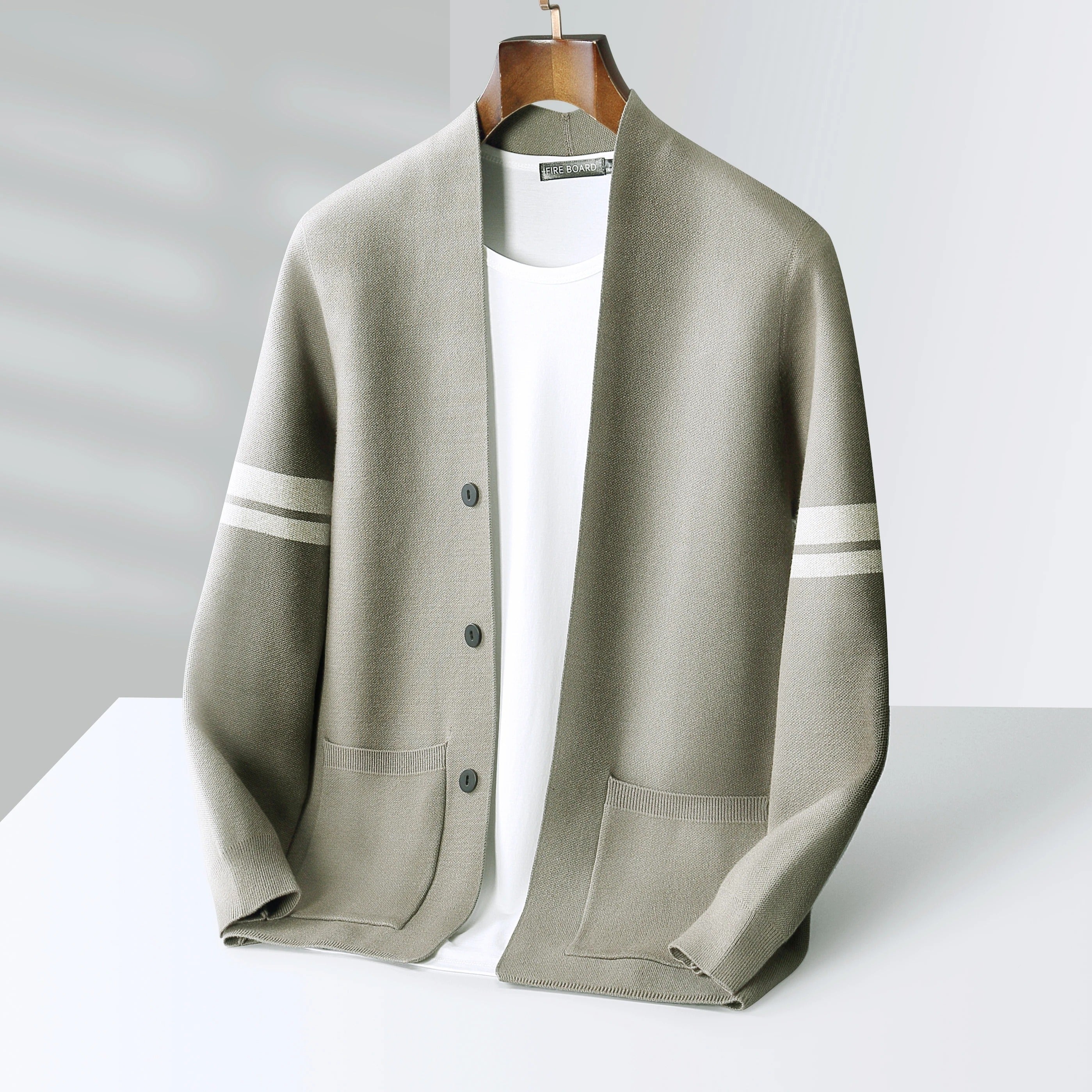 Carlo Men's Tailored Fit Cardigan – Merino Wool Blend