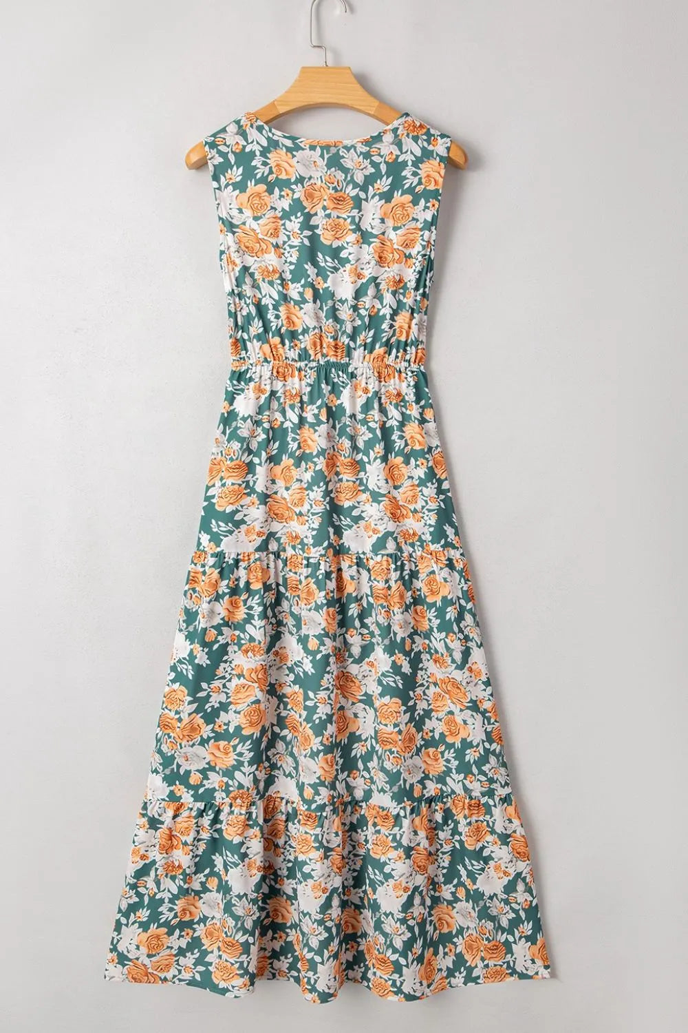 Noemie Floral Tie Waist Sleeveless Midi Dress Lightweight Summer Wear