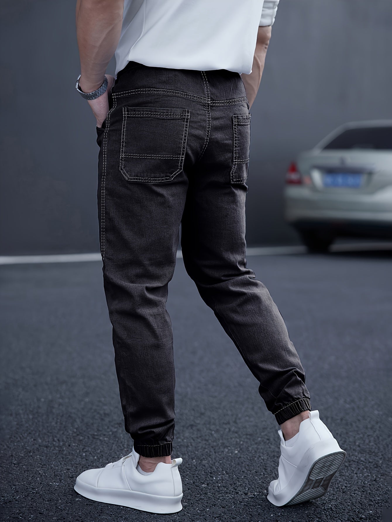 Brent Men's Tapered Cargo Joggers – Elastic Waist with Side Pockets