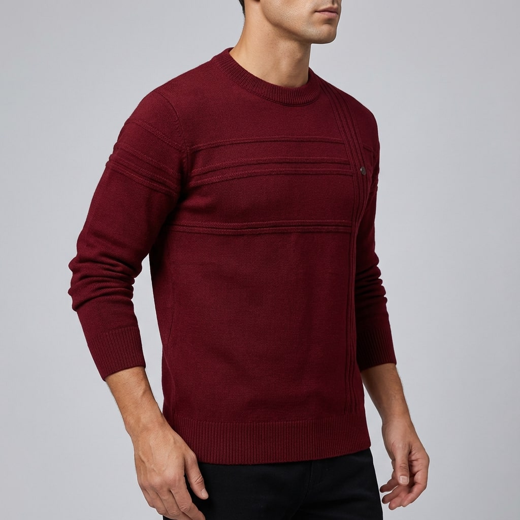 Bradford Men's Midweight Cotton Crew Neck Sweater – Tailored Fit Jumper