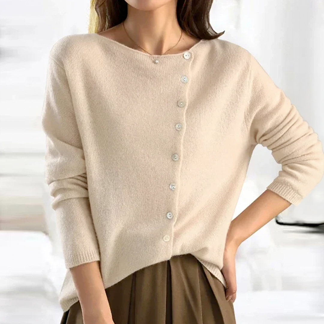 Allegra Women's Button-Front Knit Cardigan – Soft Sweater for Layered Fashion
