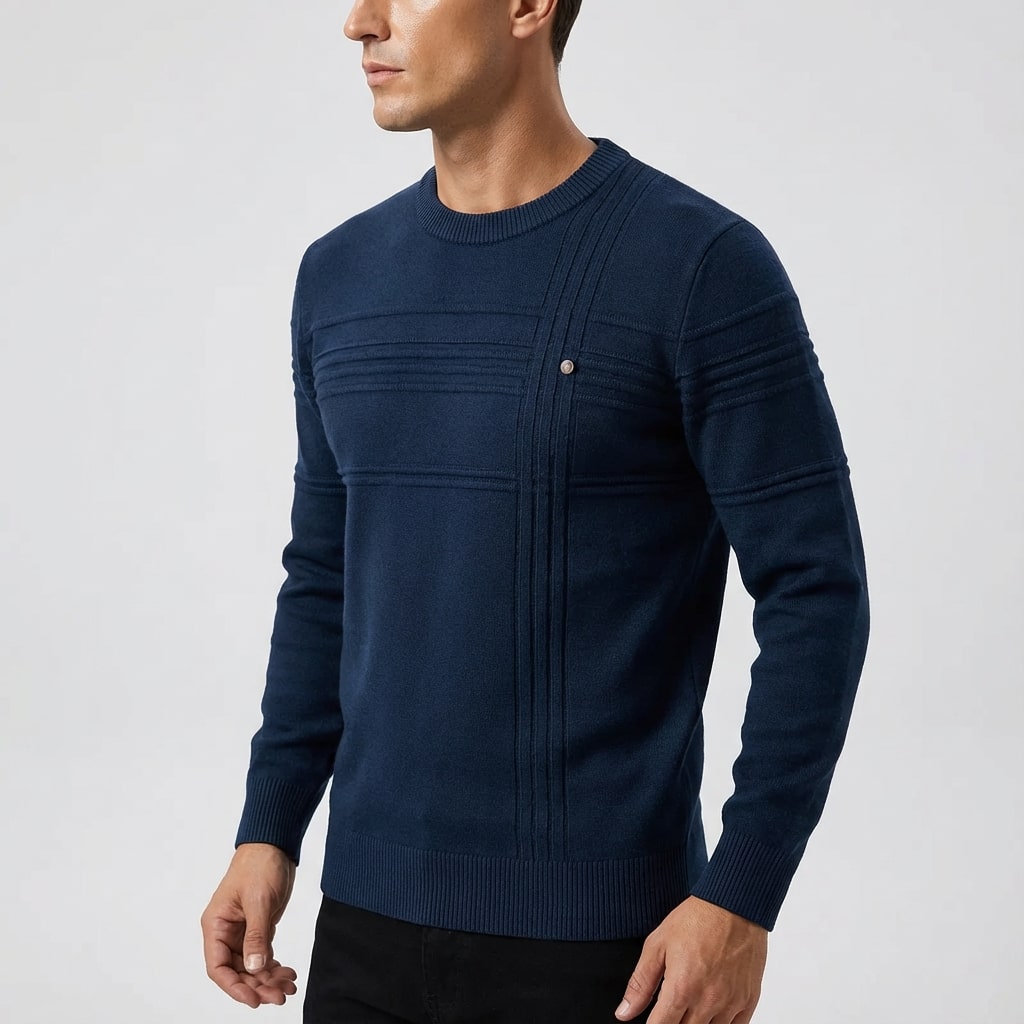 Bradford Men's Midweight Cotton Crew Neck Sweater – Tailored Fit Jumper