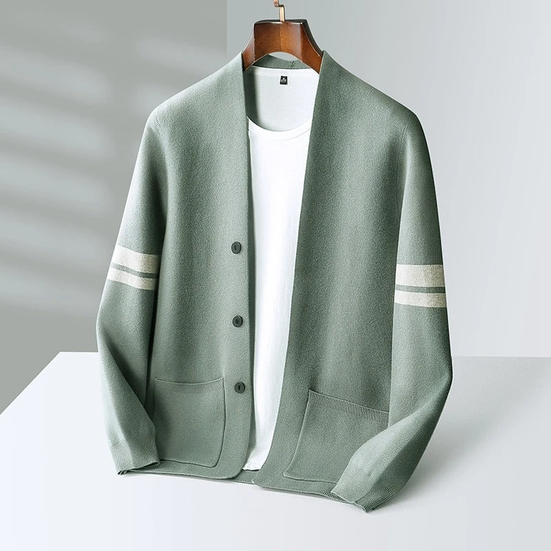 Carlo Men's Tailored Fit Cardigan – Merino Wool Blend