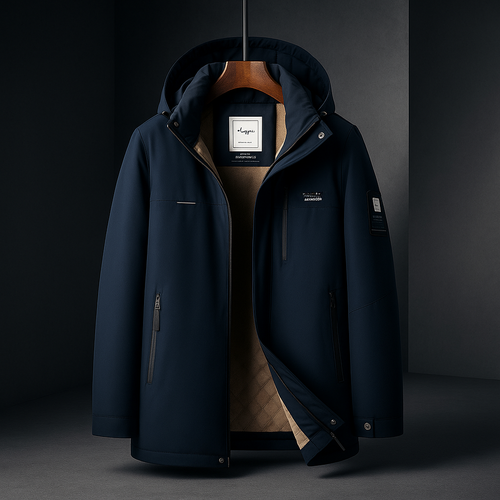 Eldric Men's Hooded Down Jacket – Wind-Resistant Winter Coat
