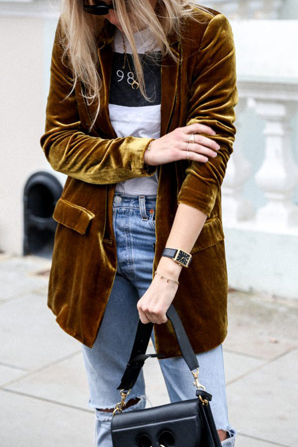 Celly Velvet Blazer – Luxurious Textured Statement Streetwear