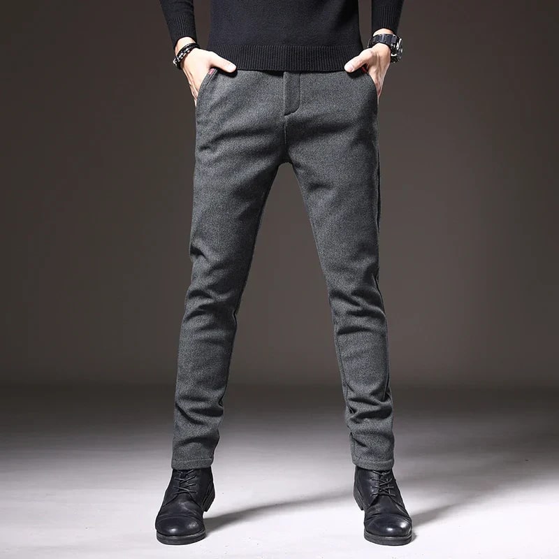 Adrian Men's Slim Fit Trousers – Stretch Cotton Blend, Wrinkle-Resistant