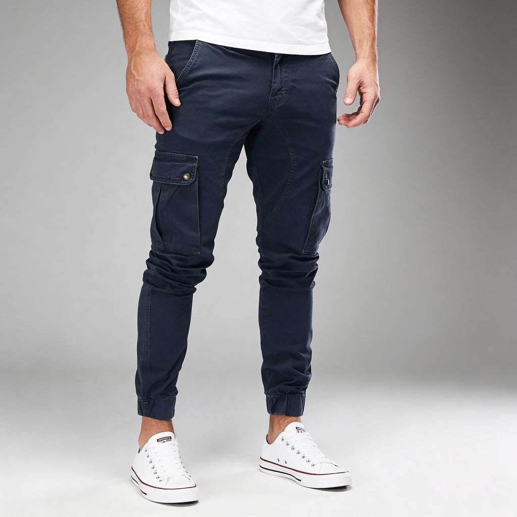 Crispin Utility Cotton Blend Cargo Pants – Modern Slim-Fit Cargo Joggers