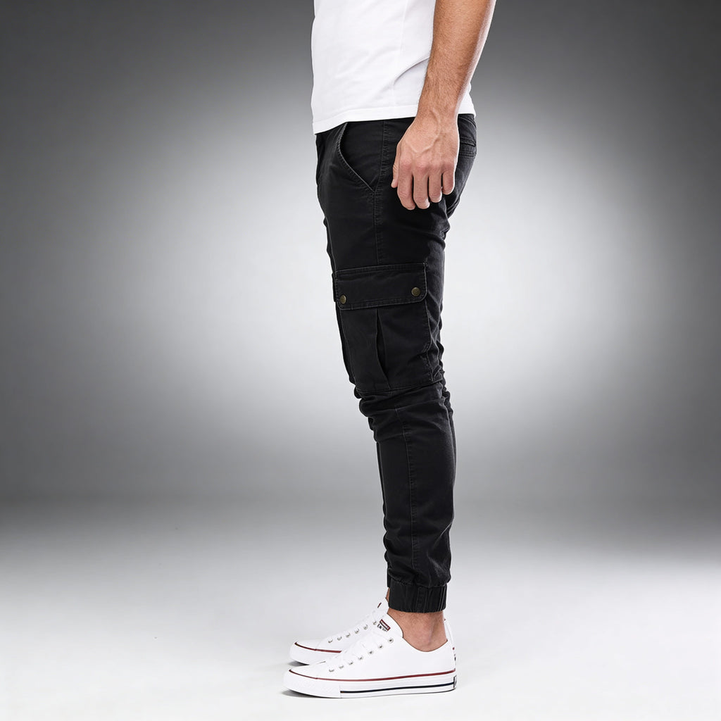 Crispin Utility Cotton Blend Cargo Pants – Modern Slim-Fit Cargo Joggers