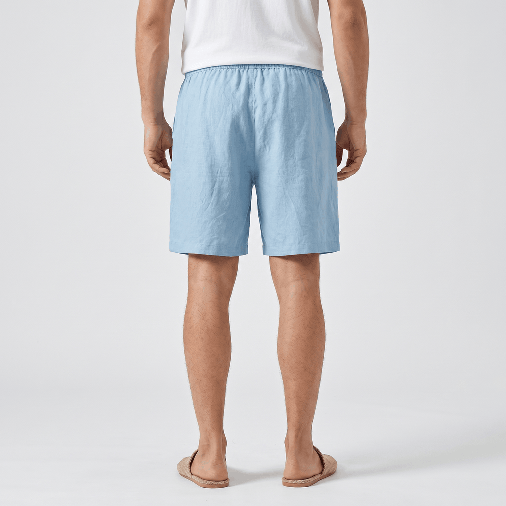 Emil Linen Drawstring Shorts – Adjustable Waist Side Pocket Relaxed Lightweight Summer Bottoms