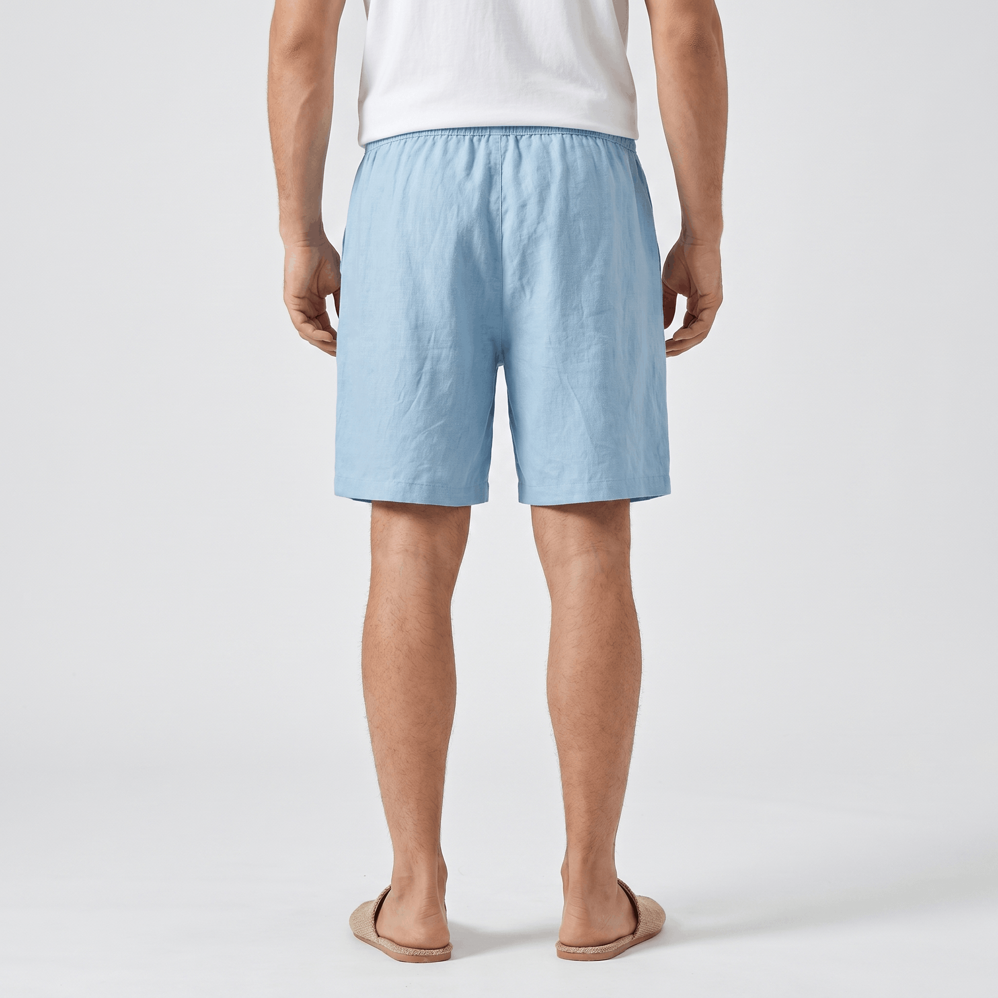Emil Linen Drawstring Shorts – Adjustable Waist Side Pocket Relaxed Lightweight Summer Bottoms