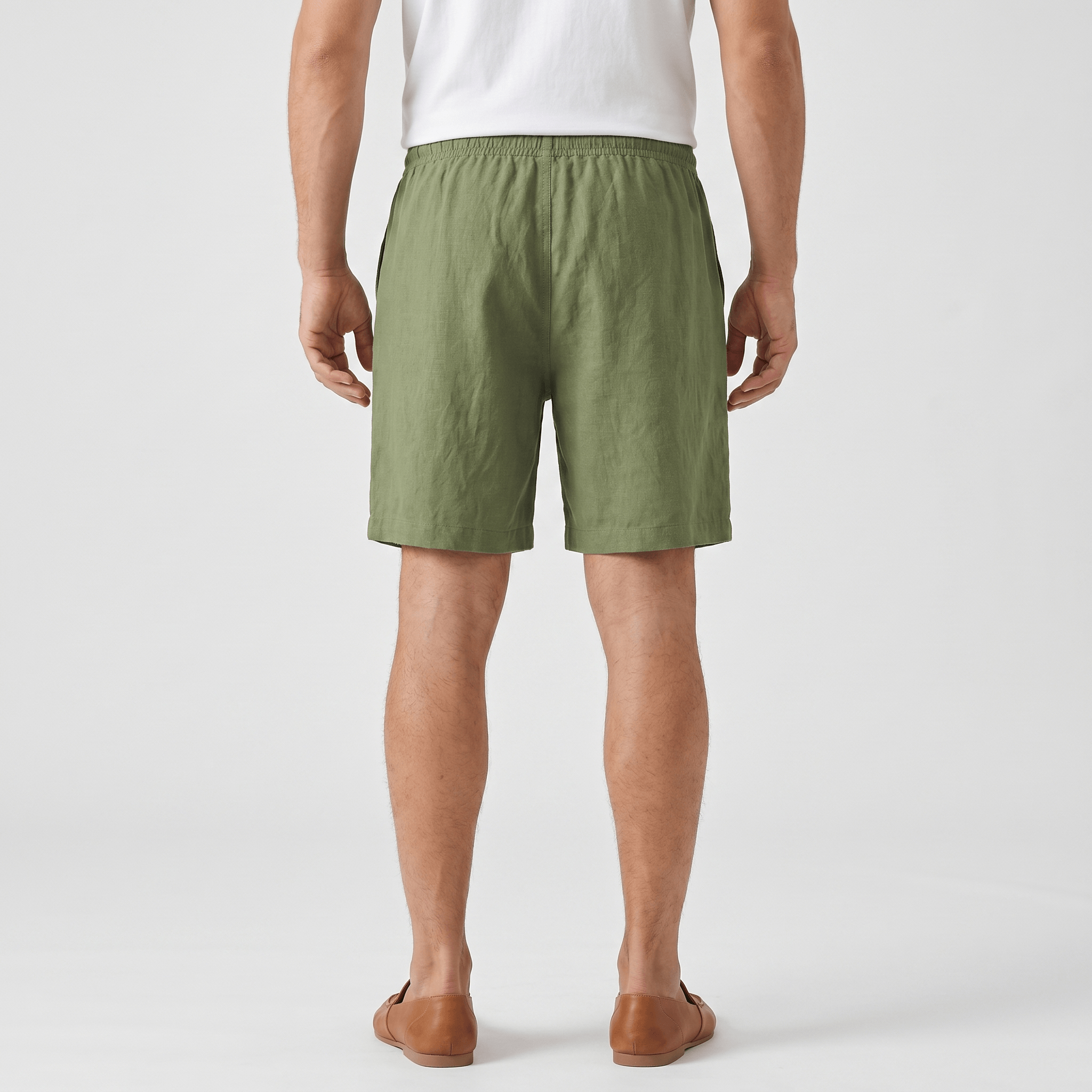 Emil Linen Drawstring Shorts – Adjustable Waist Side Pocket Relaxed Lightweight Summer Bottoms