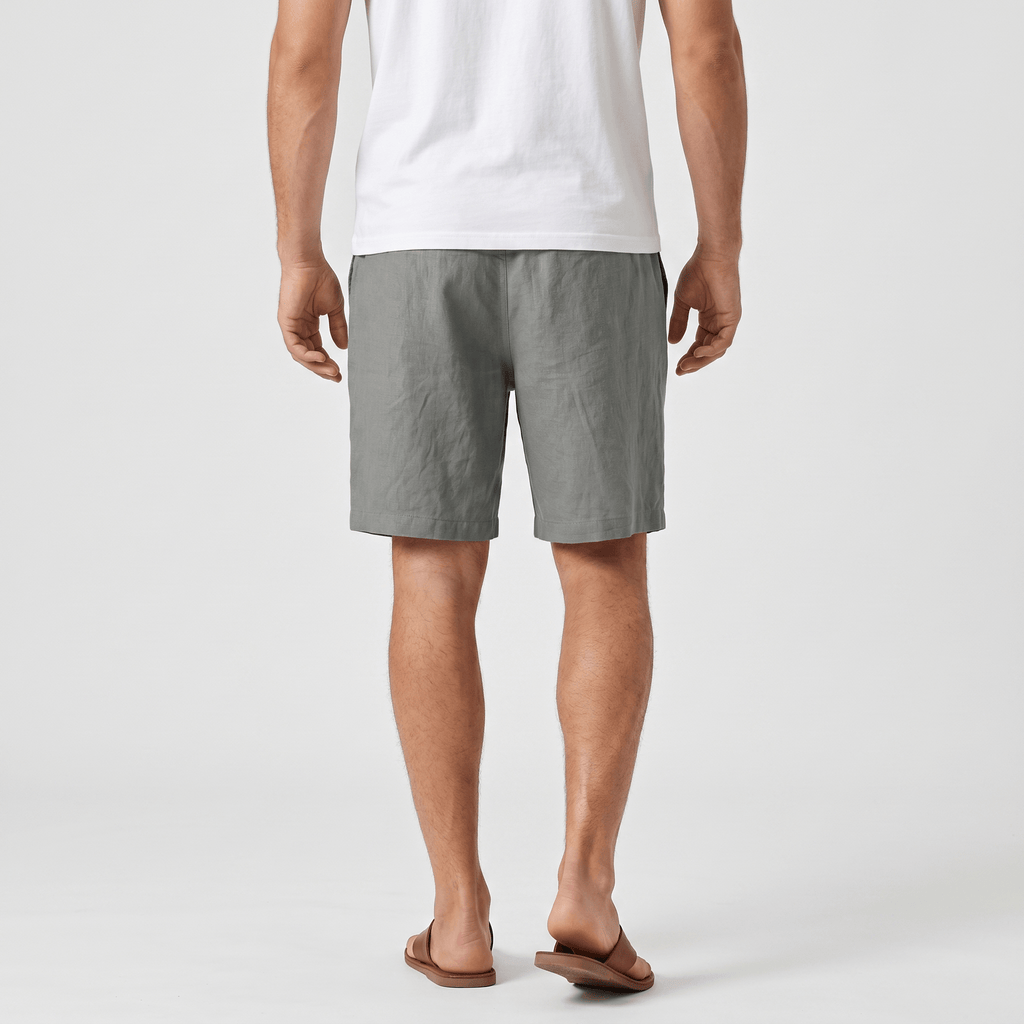 Emil Linen Drawstring Shorts – Adjustable Waist Side Pocket Relaxed Lightweight Summer Bottoms