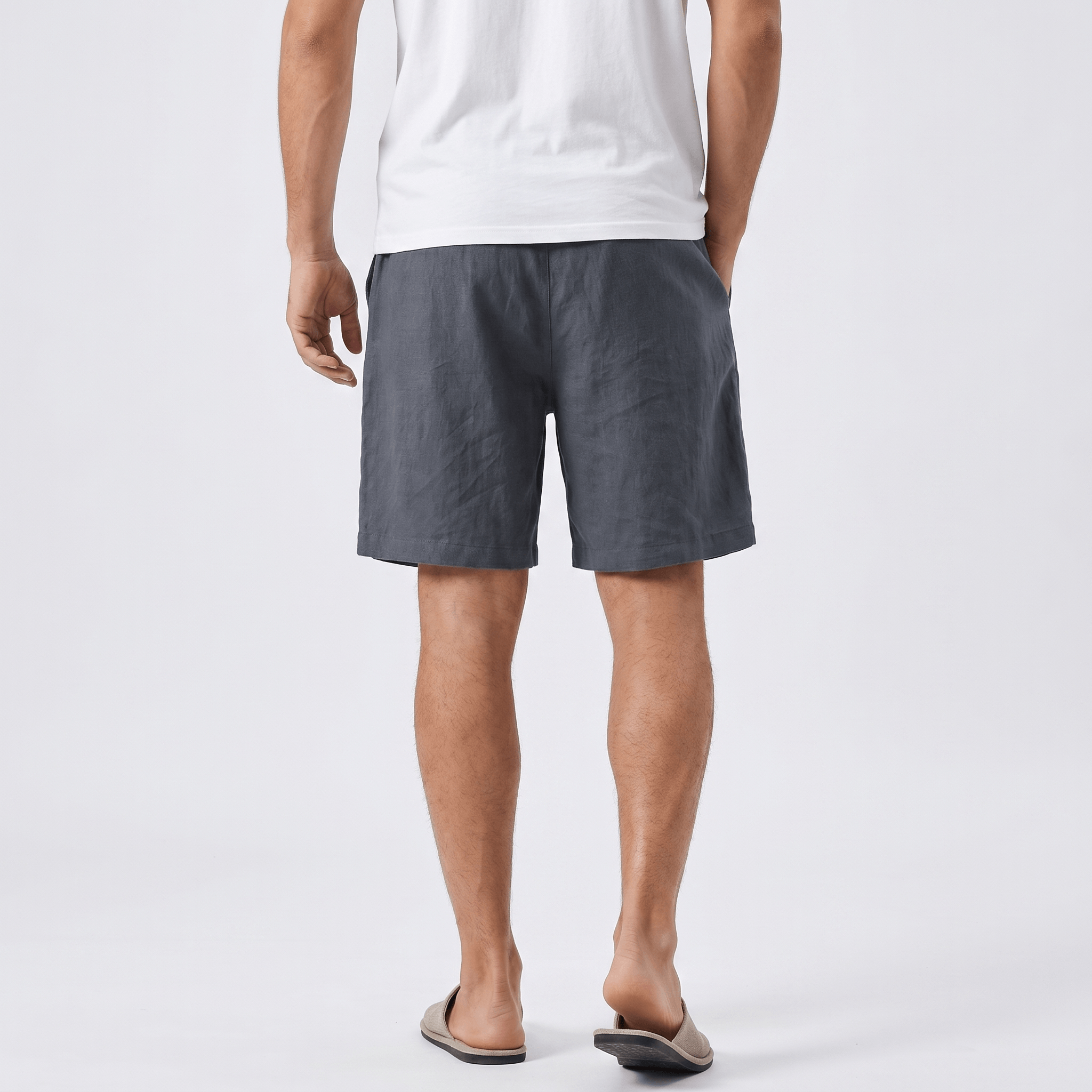 Emil Linen Drawstring Shorts – Adjustable Waist Side Pocket Relaxed Lightweight Summer Bottoms