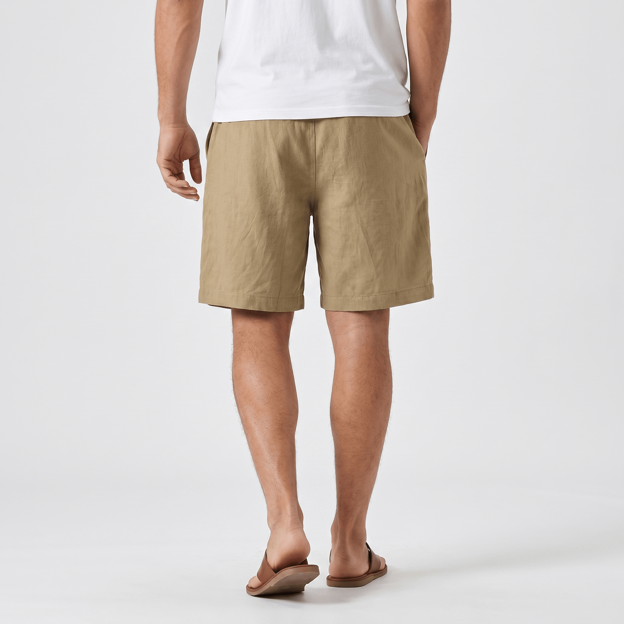 Emil Linen Drawstring Shorts – Adjustable Waist Side Pocket Relaxed Lightweight Summer Bottoms