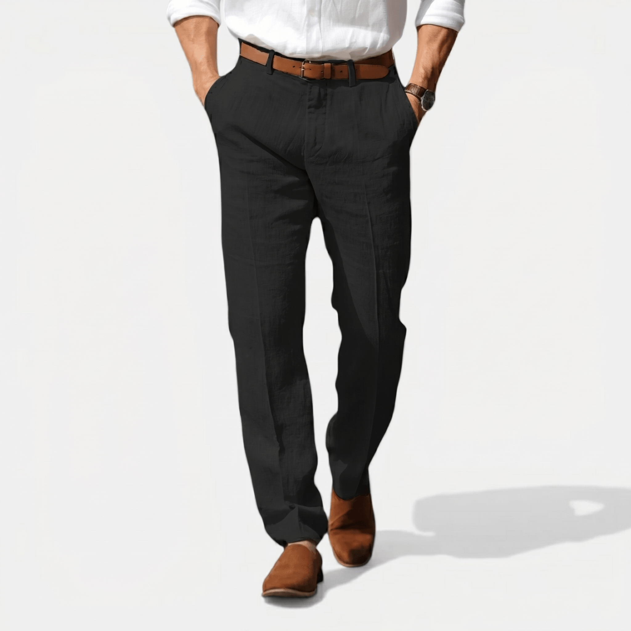 Mikael Linen Trousers – Tailored Breathable Summer Relaxed Pants