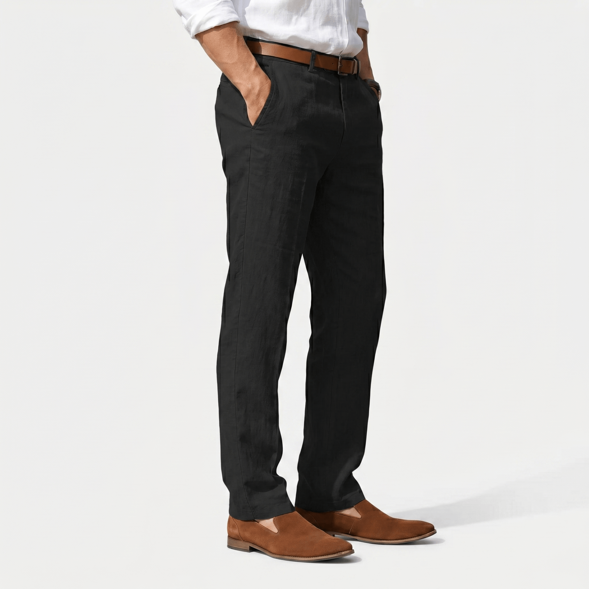 Mikael Linen Trousers – Tailored Breathable Summer Relaxed Pants