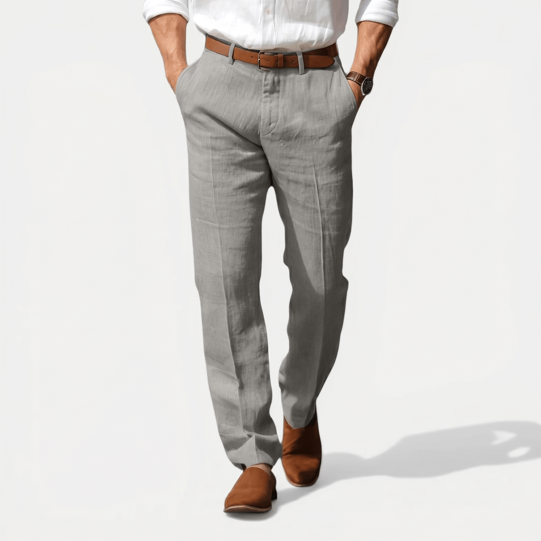 Mikael Linen Trousers – Tailored Breathable Summer Relaxed Pants
