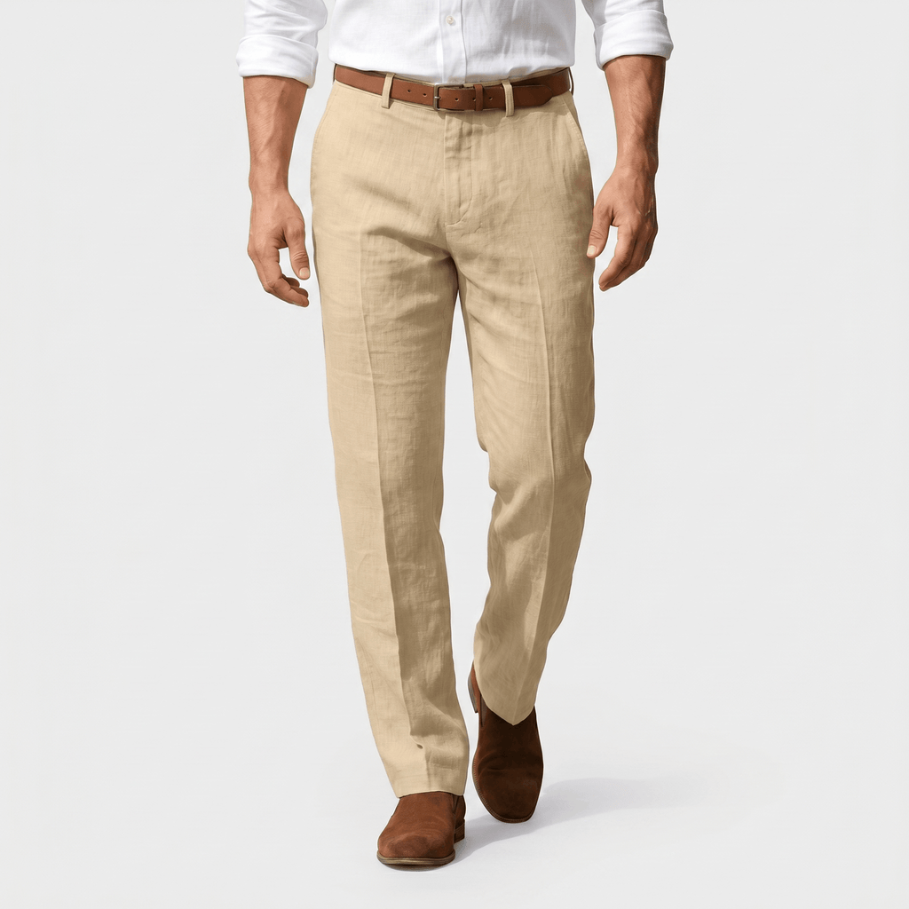 Mikael Linen Trousers – Tailored Breathable Summer Relaxed Pants