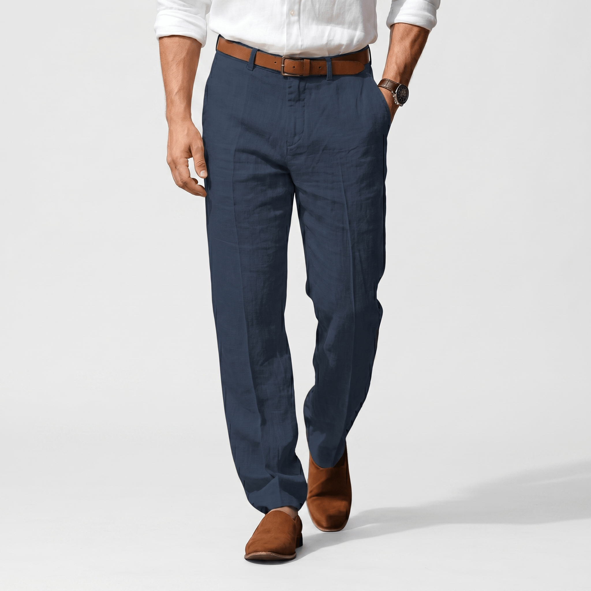 Mikael Linen Trousers – Tailored Breathable Summer Relaxed Pants