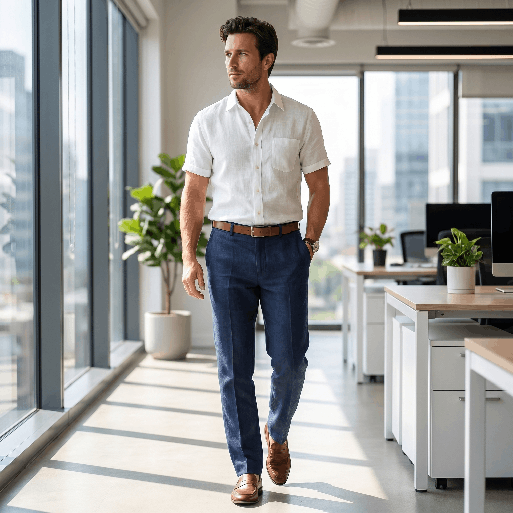 Mikael Linen Trousers – Tailored Breathable Summer Relaxed Pants