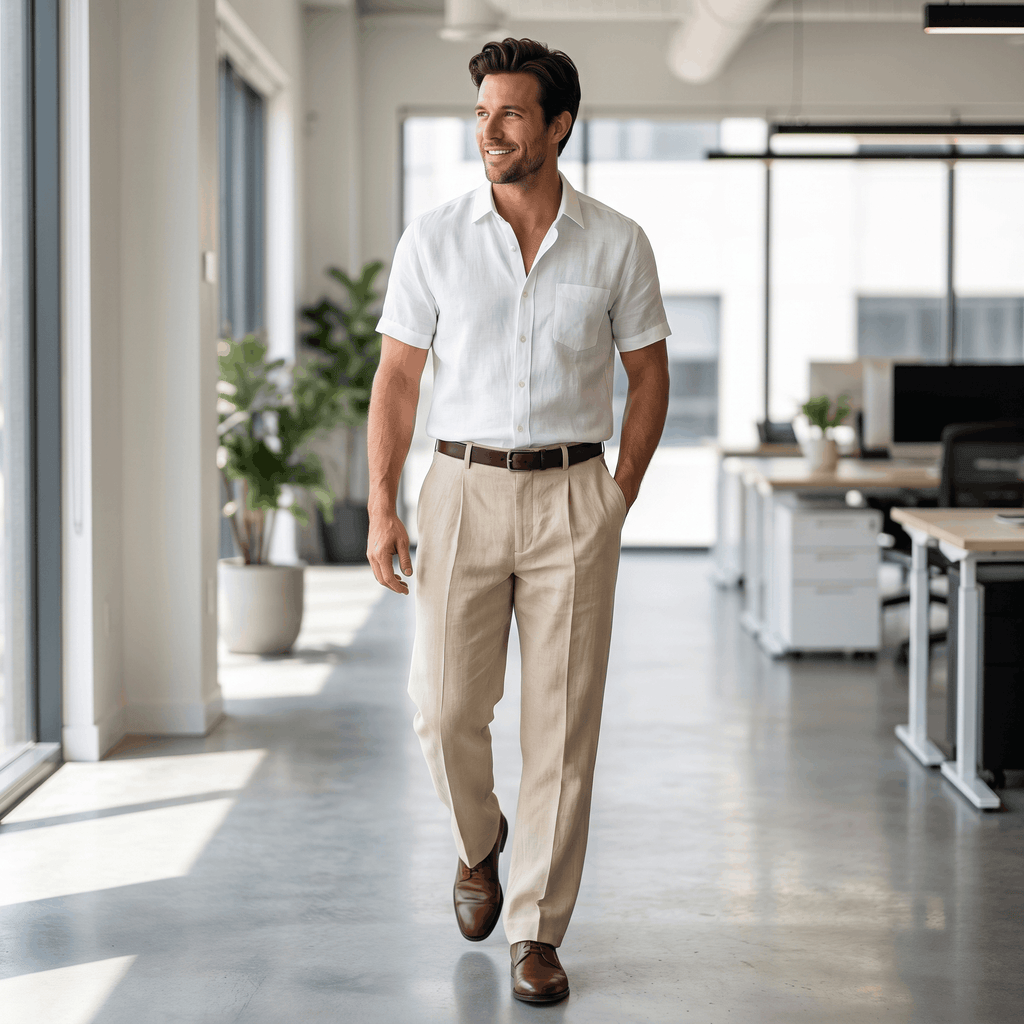 Morris Cotton Linen Trousers – Relaxed Straight Leg Everyday Comfort Pants
