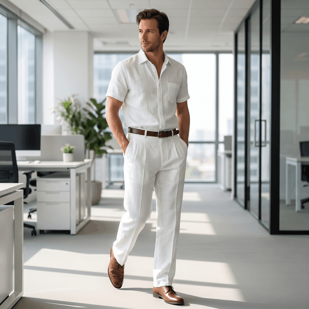 Morris Cotton Linen Trousers – Relaxed Straight Leg Everyday Comfort Pants