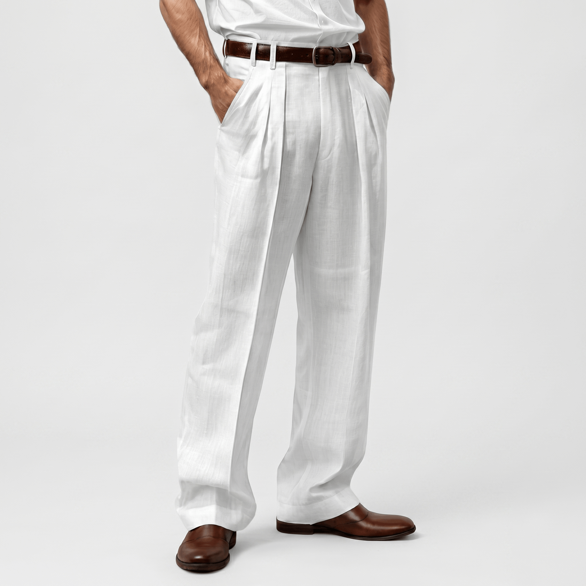 Morris Cotton Linen Trousers – Relaxed Straight Leg Everyday Comfort Pants