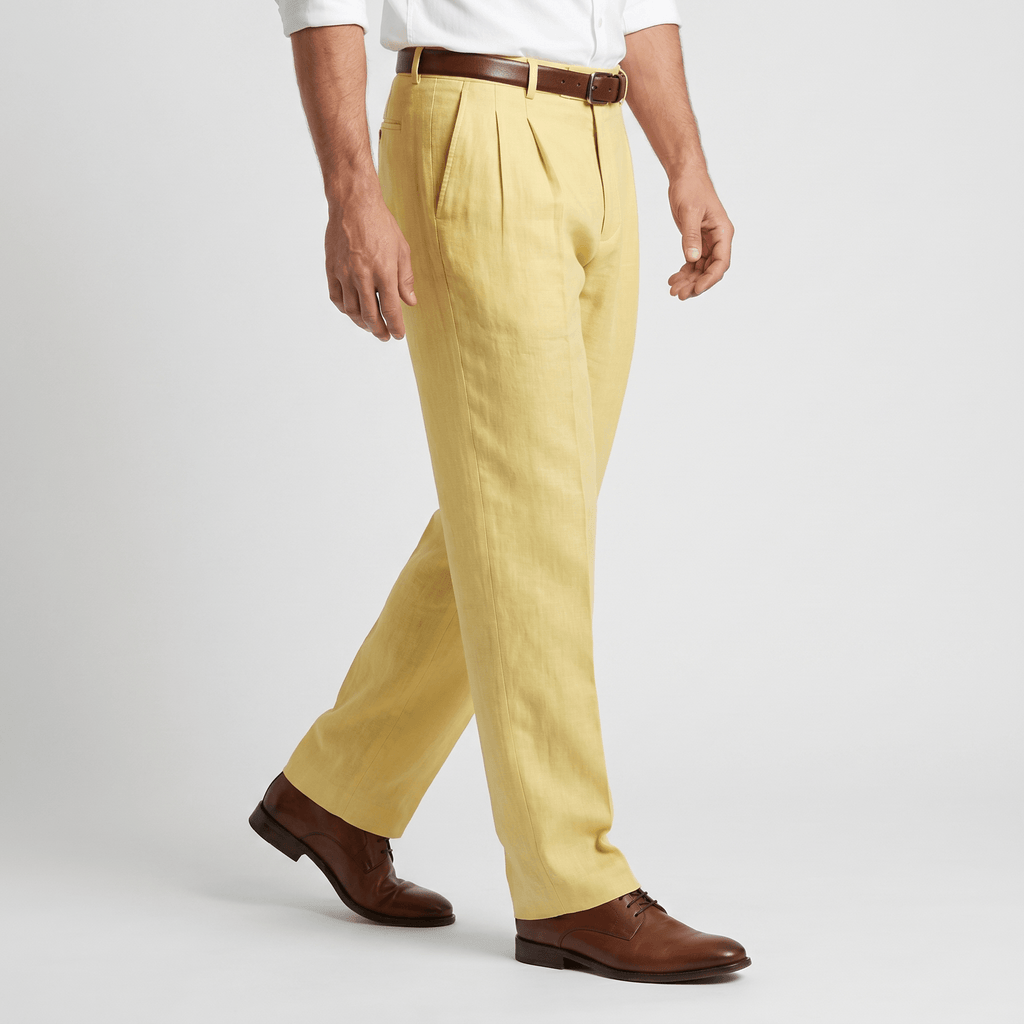 Morris Cotton Linen Trousers – Relaxed Straight Leg Everyday Comfort Pants