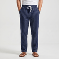 Louis Linen Blend Trousers – Relaxed Pinstripe Drawstring Resort Pants