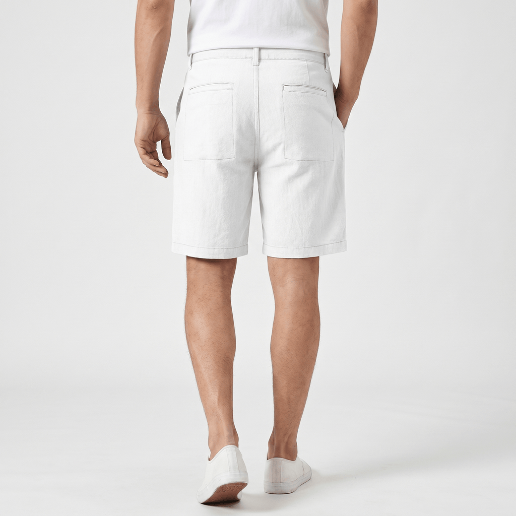 Gabriel Linen Chino Shorts – Flat Front Breathable Relaxed Summer Bottoms